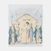 Goldene und blaue Krippe Fleecedecke (Vorderseite)