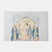 Goldene und blaue Krippe Fußmatte (Vorderseite)