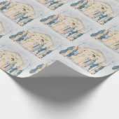 Goldene und blaue Krippe Geschenkpapier (Ecke)