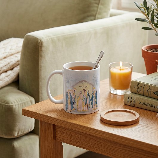 Goldene und blaue Krippe Kaffeetasse