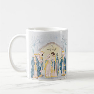 Goldene und blaue Krippe Kaffeetasse