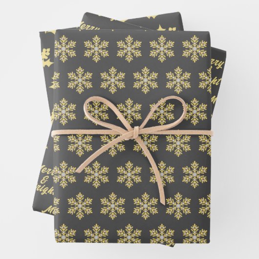 goldene und dunkelgraue Urlaubssaison Geschenkpapier Set (Beispiel)