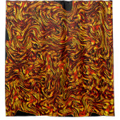 Goldene und lebhafte rote Textur Duschvorhang (Vorderseite)