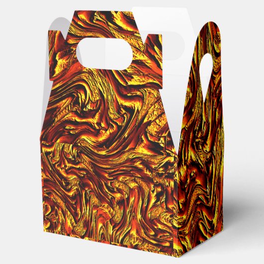 Goldene und lebhafte rote Textur Geschenkschachtel (Geöffnet)