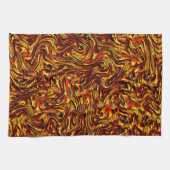 Goldene und lebhafte rote Textur Geschirrtuch (Horizontal)