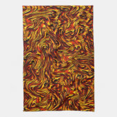 Goldene und lebhafte rote Textur Geschirrtuch (Vertikal)