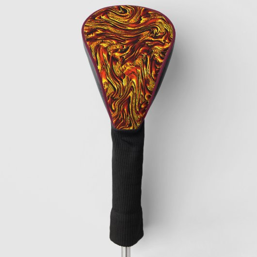Goldene und lebhafte rote Textur Golf Headcover (Vorderseite)