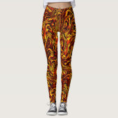 Goldene und lebhafte rote Textur Leggings (Vorderseite)