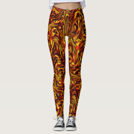 Goldene und lebhafte rote Textur Leggings