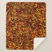 Goldene und lebhafte rote Textur Sherpadecke (Vorderseite)