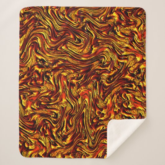 Goldene und lebhafte rote Textur Sherpadecke (Vorderseite)