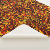 Goldene und lebhafte rote Textur Sherpadecke (3/4)