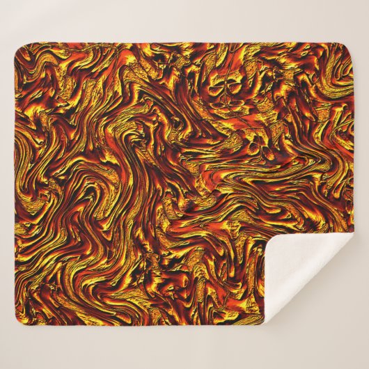 Goldene und lebhafte rote Textur Sherpadecke (Vorderseite (Horizontal))