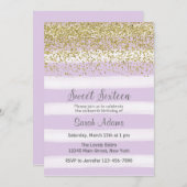Goldene und Lila Einladung zum Geburtstag (Vorne/Hinten)