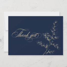 Goldene und navyblaue Hochzeit-Dankeskarten Dankeskarte