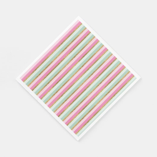 goldene und rosa Streifen Serviette (Ecke)