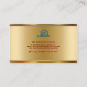 Goldene und rote Schichten Monogramm Initiale Grün Visitenkarte (Rückseite)