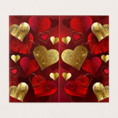 Goldene und rote Valentine (Außenseite Aufgefaltet)