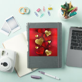 Goldene und rote Valentine Aufkleber (iPad Hülle)