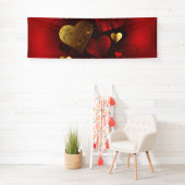Goldene und rote Valentine Banner (Insitu)