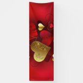 Goldene und rote Valentine Banner (Vertikal)