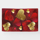 Goldene und rote Valentine Banner (Horizontal)