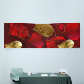 Goldene und rote Valentine Banner (Messeveranstaltung)