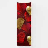 Goldene und rote Valentine Banner (Vertikal)