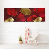 Goldene und rote Valentine Banner (Insitu)