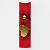 Goldene und rote Valentine Banner (Vertikal)
