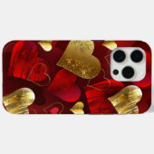 Goldene und rote Valentine Case-Mate iPhone Hülle (Rückseite (Horizontal))