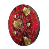 Goldene und rote Valentine Dartscheibe (Vorderseite rechts)
