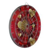 Goldene und rote Valentine Dartscheibe (Vorderseite Links)