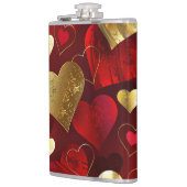Goldene und rote Valentine Flachmann (Links)