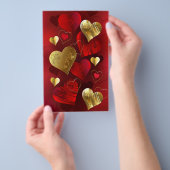 Goldene und rote Valentine Flyer (Handgriff)