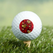 Goldene und rote Valentine Golfball (Insitu T-Shirt)