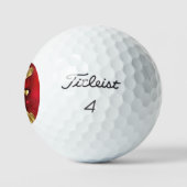Goldene und rote Valentine Golfball (Logo)