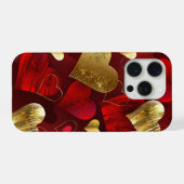 Goldene und rote Valentine iPhone Hülle (Rückseite (Horizontal))