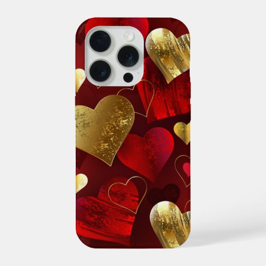 Goldene und rote Valentine iPhone Hülle (Rückseite)