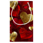 Goldene und rote Valentine Kleine Geschenktüte (Rückseite)
