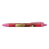 Goldene und rote Valentine Kugelschreiber (Oberseite)