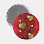 Goldene und rote Valentine Magnet (Vorderseite/Rückseite)