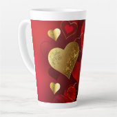 Goldene und rote Valentine Milchtasse (Linke Ecke)