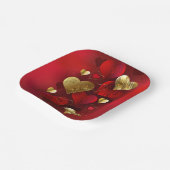 Goldene und rote Valentine Pappteller (Gewinkelt)