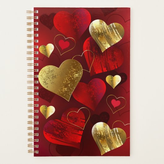 Goldene und rote Valentine Planer (Vorderseite)