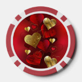 Goldene und rote Valentine Pokerchips (Rückseite)