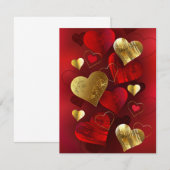 Goldene und rote Valentine Save The Date (Vorne/Hinten)