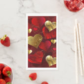 Goldene und rote Valentine Serviette (Beispiel)