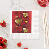 Goldene und rote Valentine Serviette (Beispiel)