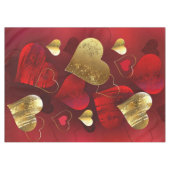 Goldene und rote Valentine Tischdecke (Vorderseite (Horizontal))